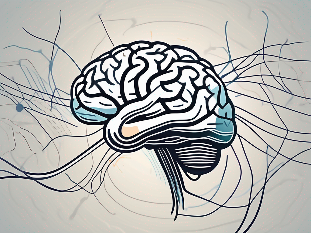 A brain with the trochlear nerve highlighted