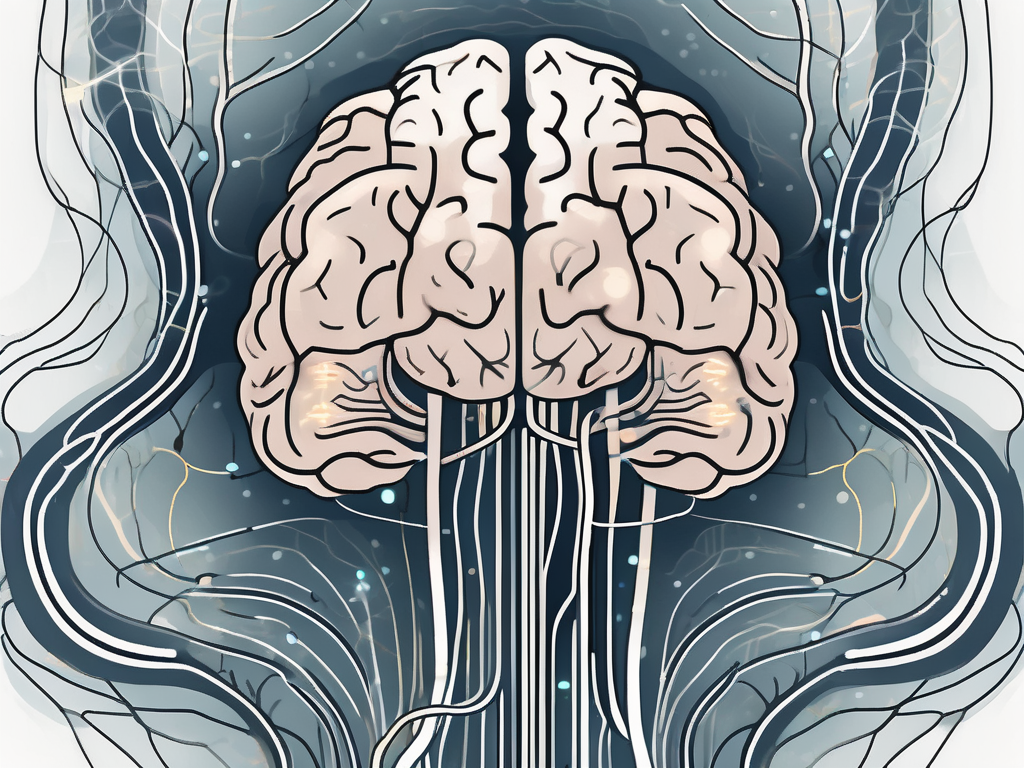 A brain connected to a nerve system